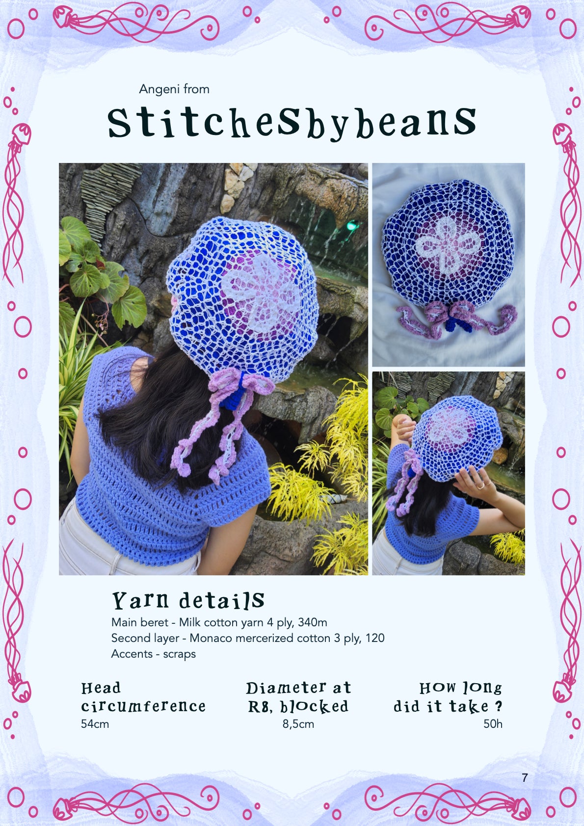 Aurita Jellyfish beret | crochet pattern | intermediate level