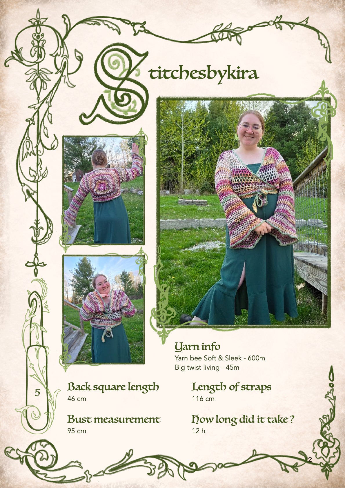 Brocéliande wrap top | crochet pattern | advanced beginner level