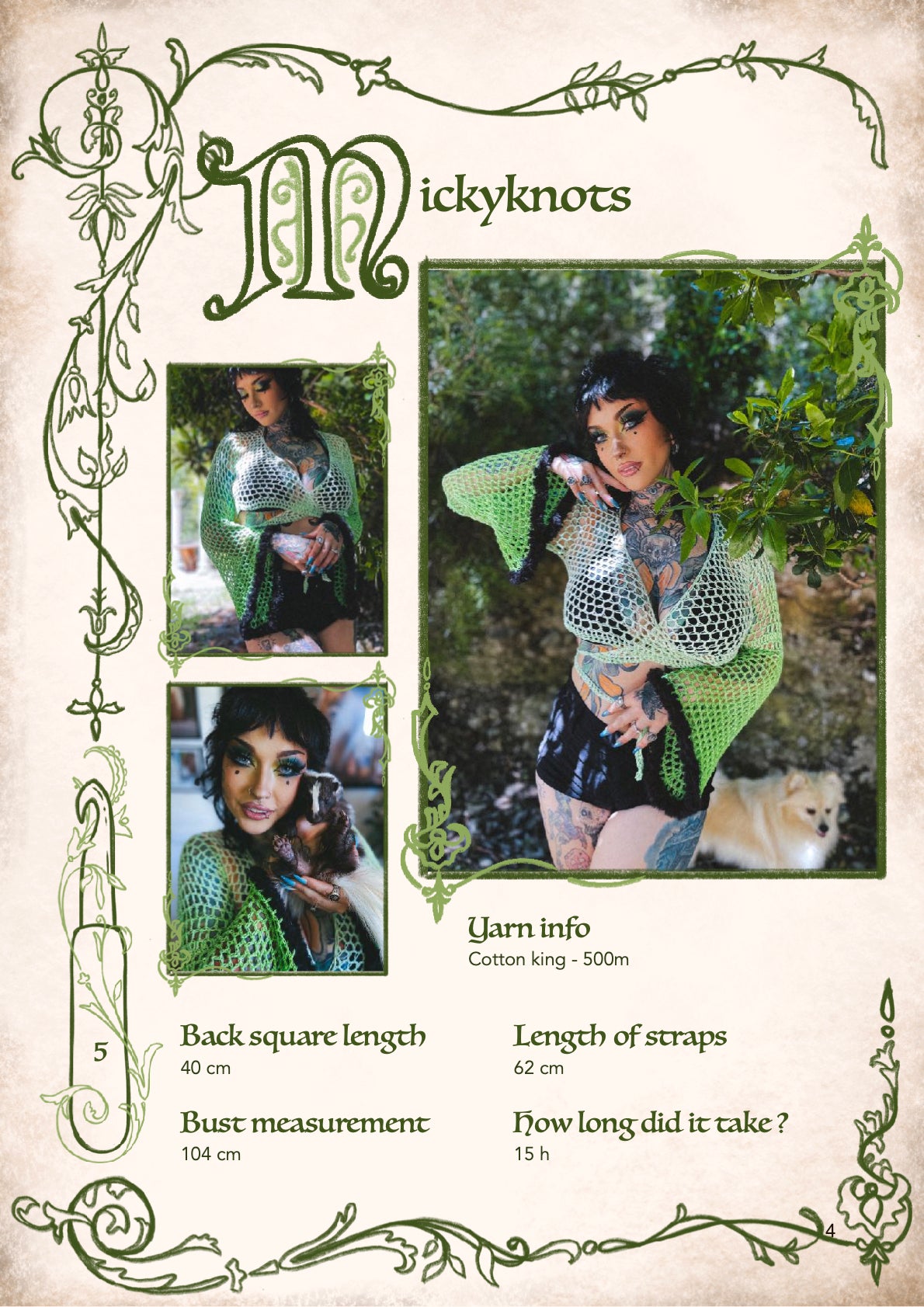 Brocéliande wrap top | crochet pattern | advanced beginner level