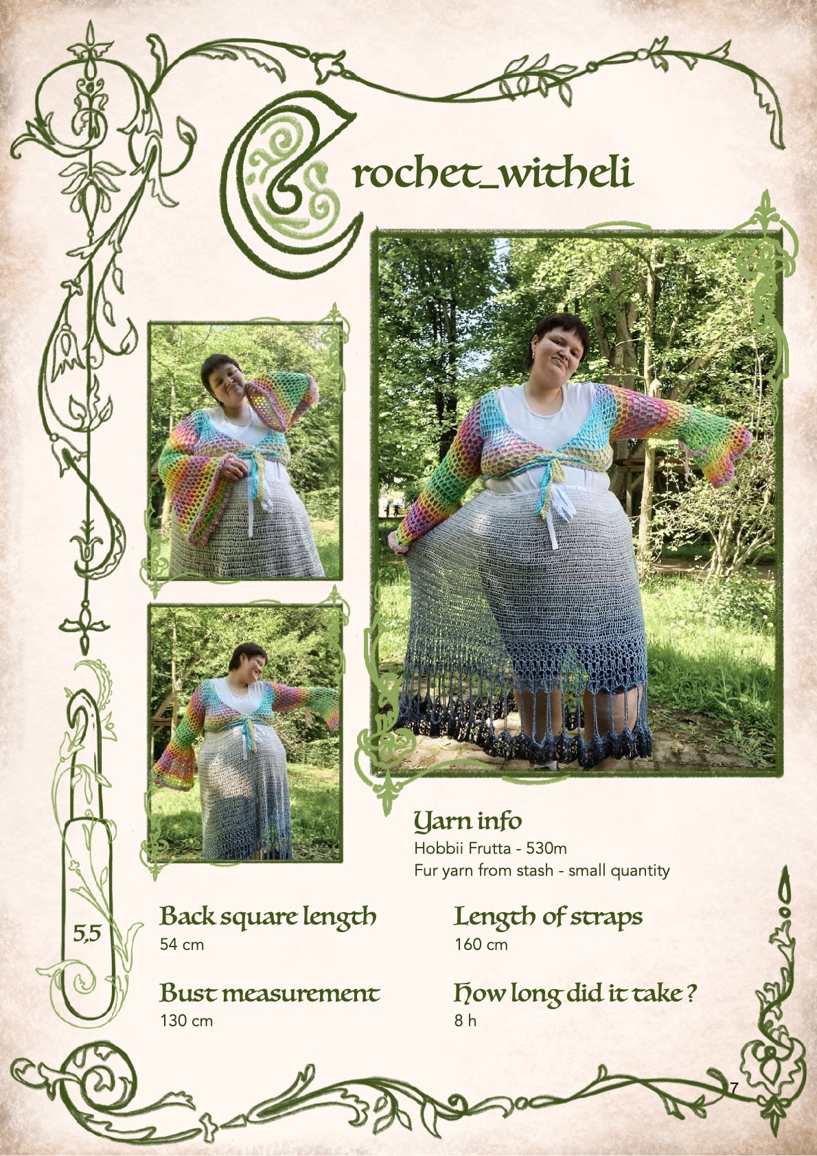 Brocéliande wrap top | crochet pattern | intermediate level