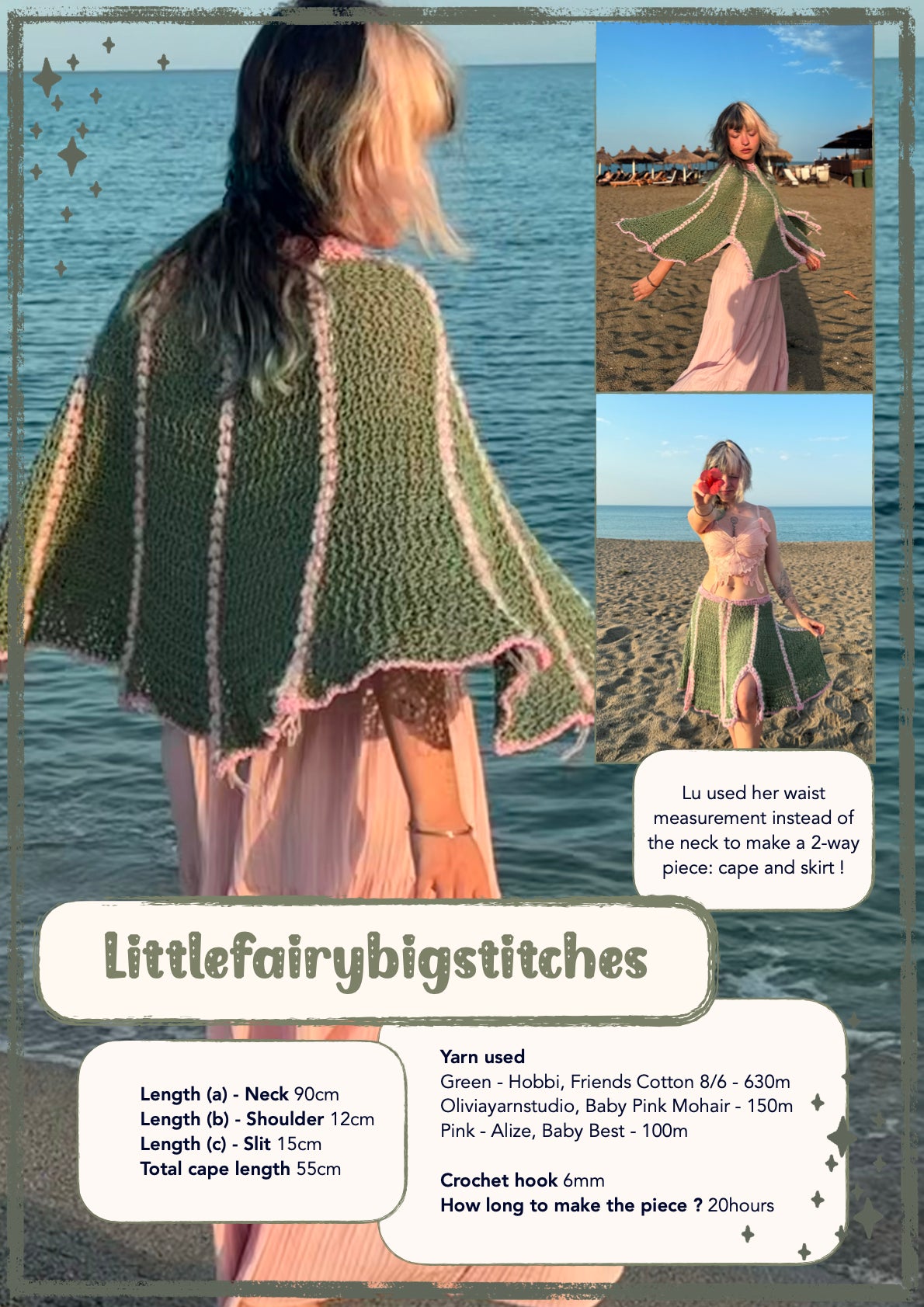 Cranberry Cape | crochet pattern | advanced beginner level