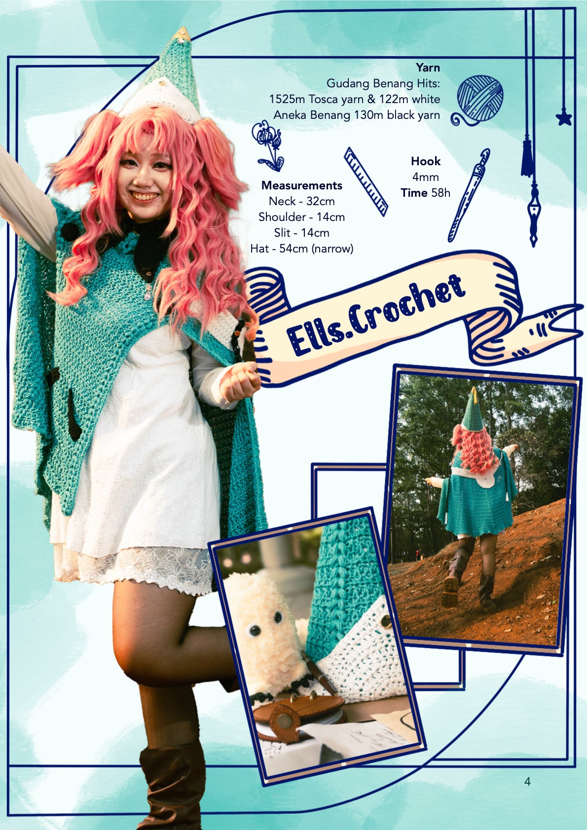 Apprentice Cloak & Hat |  crochet pattern | advanced level