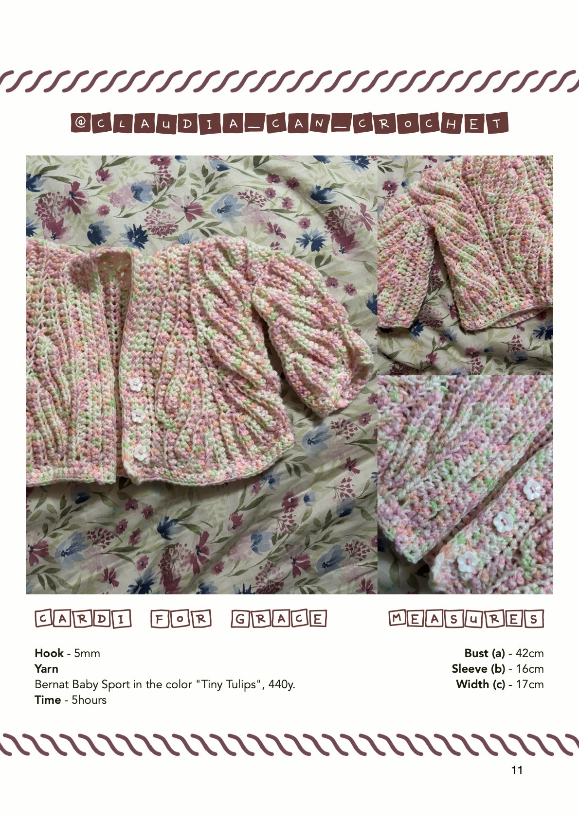 Baby Toasted cardigan | crochet pattern | advanced beginner level