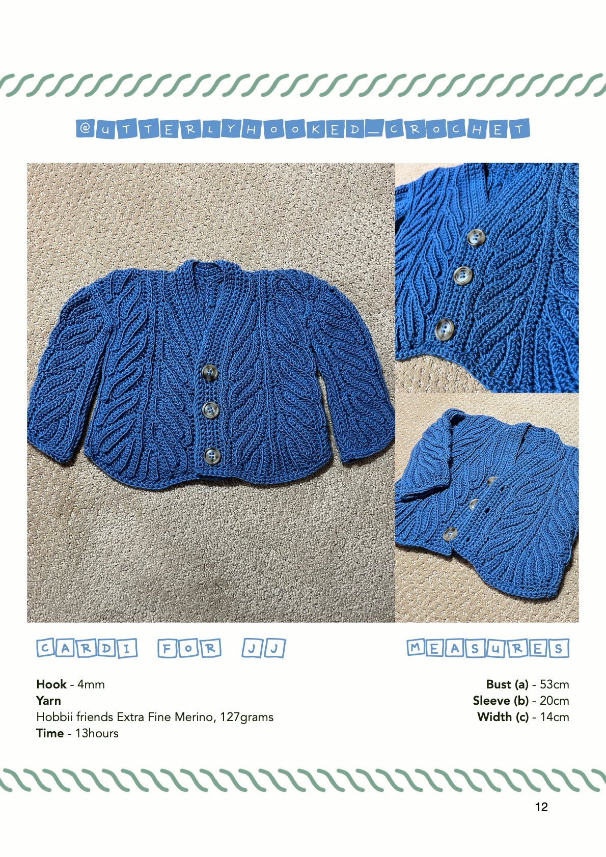 Baby Toasted cardigan | crochet pattern | advanced beginner level
