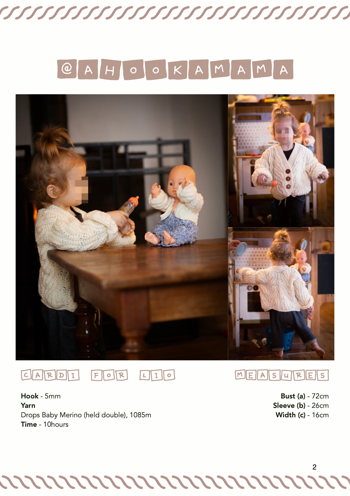 Baby Toasted cardigan | crochet pattern | advanced beginner level