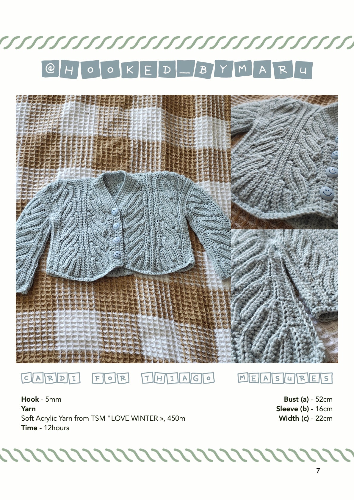 Baby Toasted cardigan | crochet pattern | advanced beginner level
