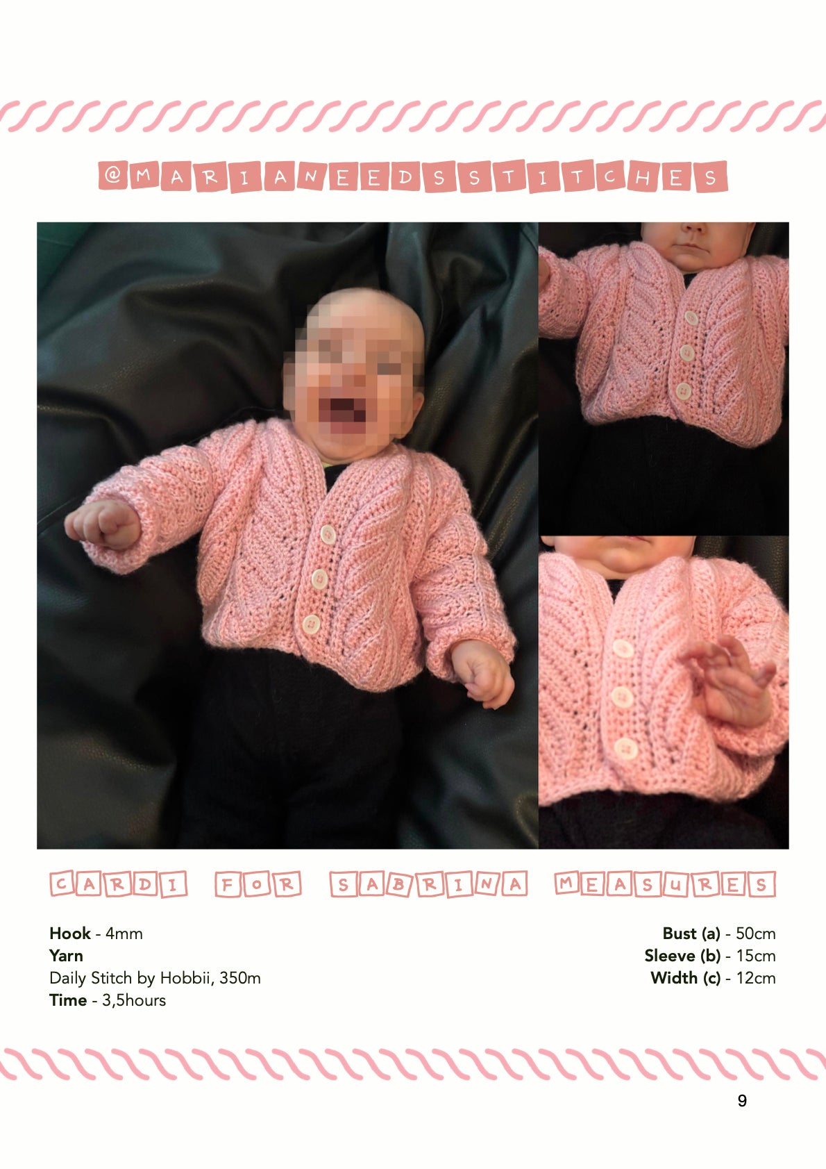 Baby Toasted cardigan | crochet pattern | advanced beginner level