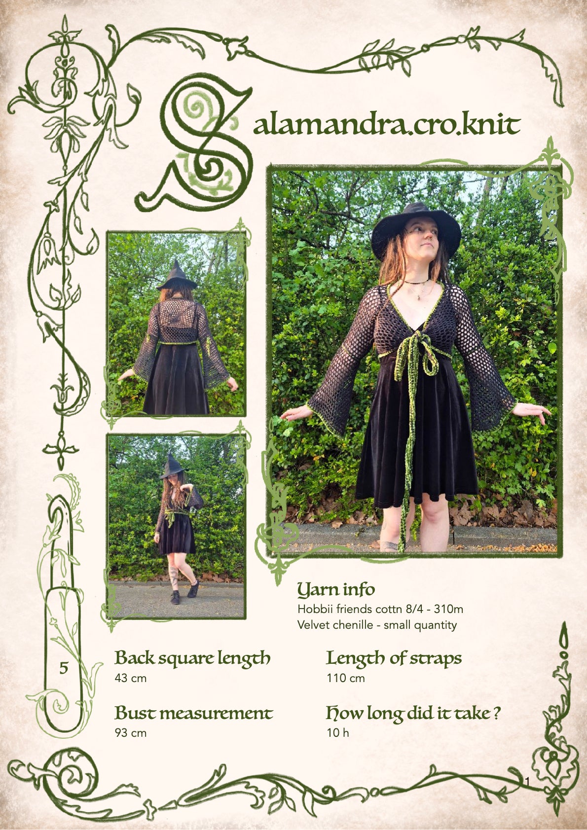 Brocéliande wrap top | crochet pattern | advanced beginner level