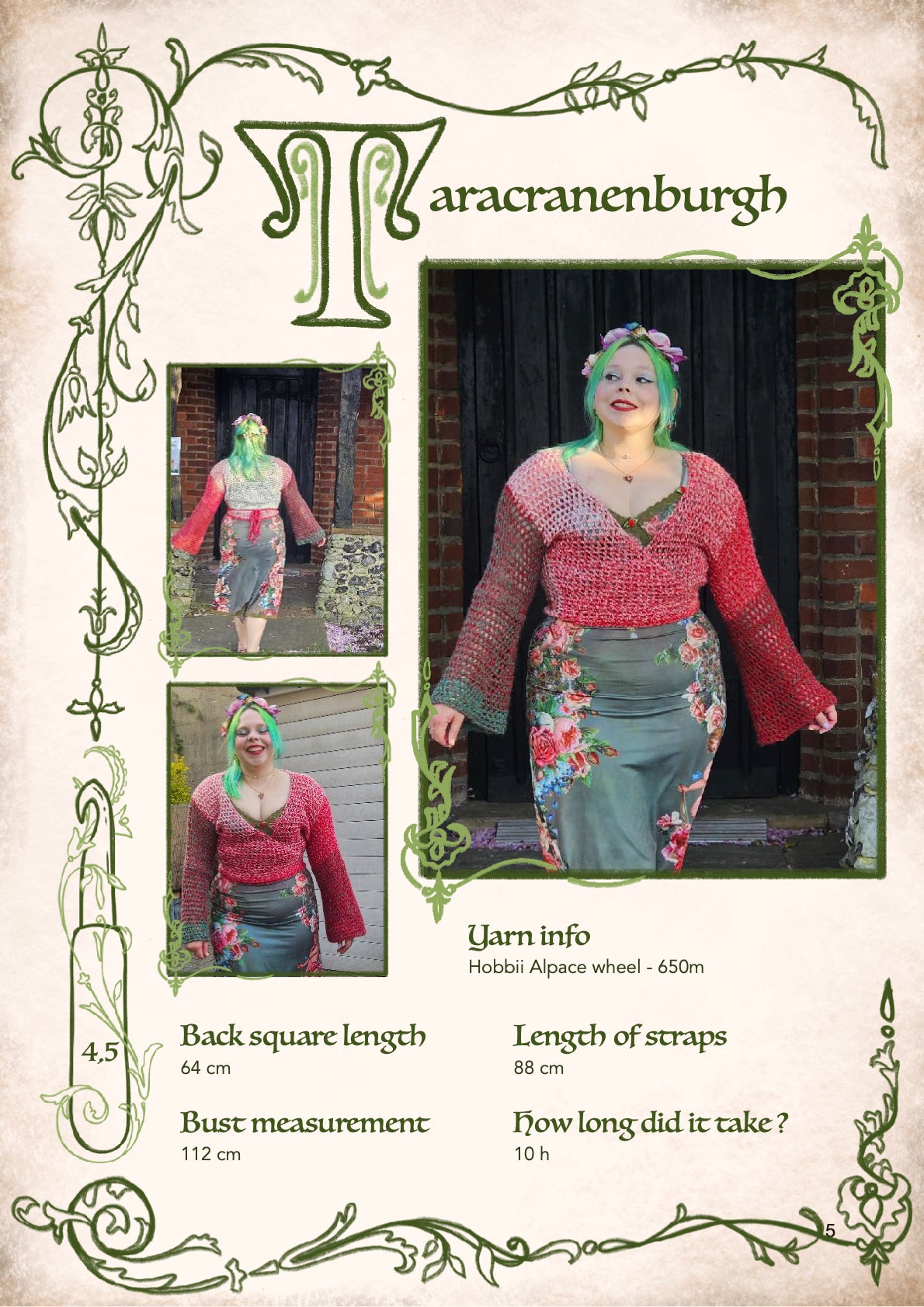 Brocéliande wrap top | crochet pattern | advanced beginner level