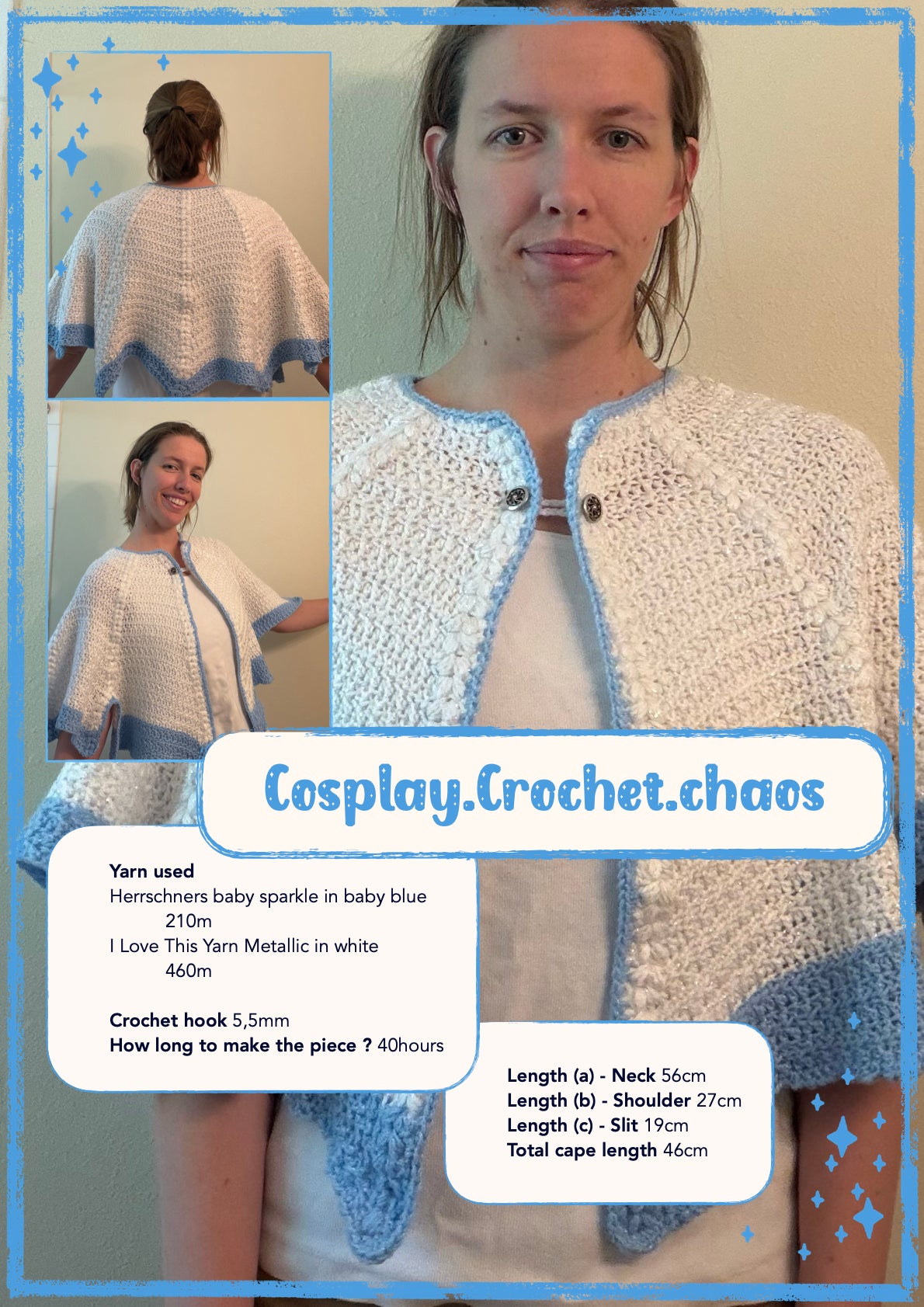 Cranberry Cape | crochet pattern | advanced beginner level