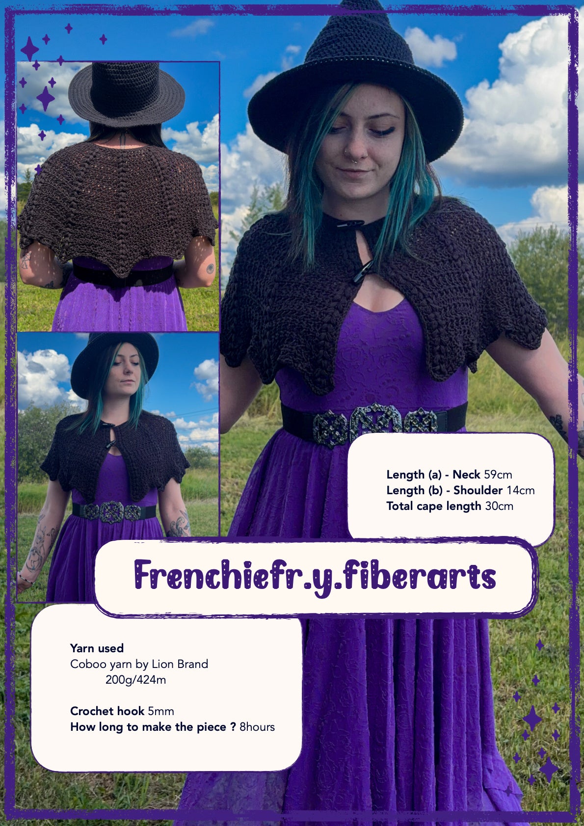Cranberry Cape | crochet pattern | advanced beginner level