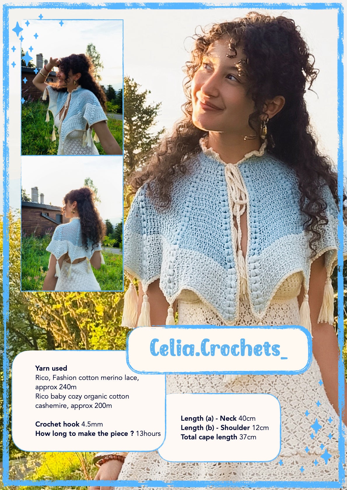 Cranberry Cape | crochet pattern | advanced beginner level