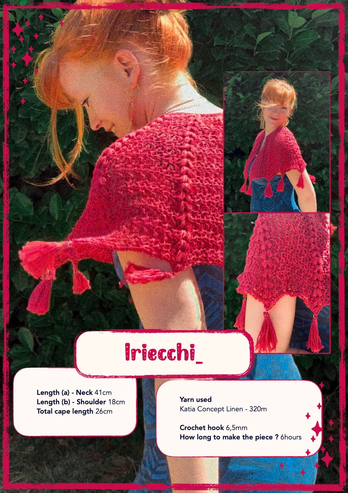Cranberry Cape | crochet pattern | advanced beginner level