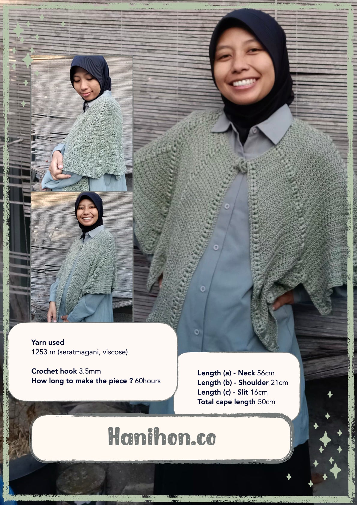 Cranberry Cape | crochet pattern | advanced beginner level