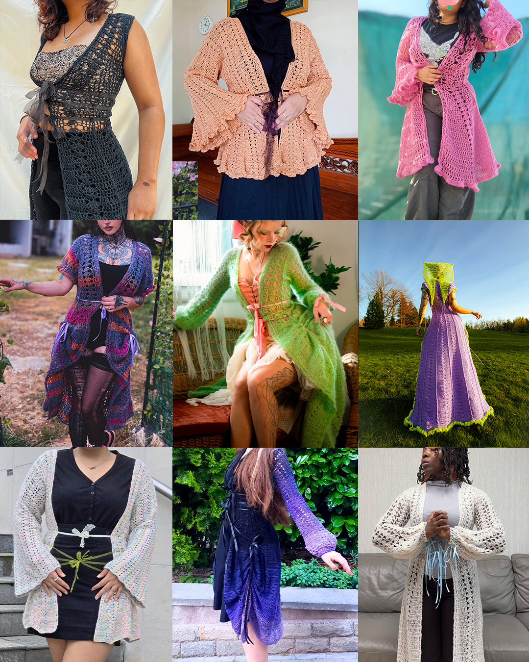 Crochet pattern winter bundle - 6 Magical Hats & Garments patterns