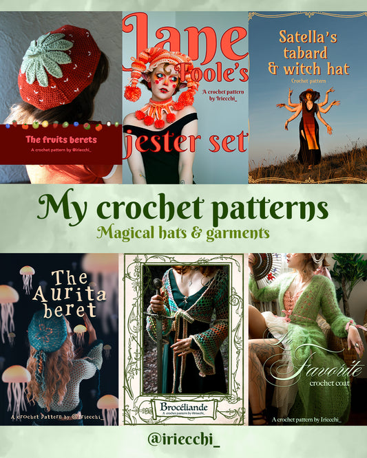 Crochet pattern winter bundle - 6 Magical Hats & Garments patterns