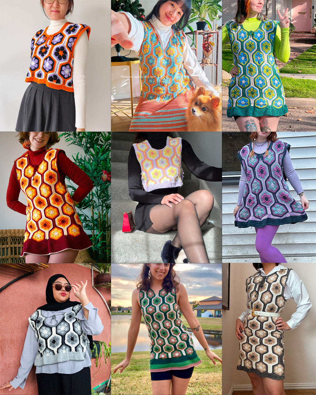 Crochet pattern winter bundle - 6 Groovy & Cute wearable patterns