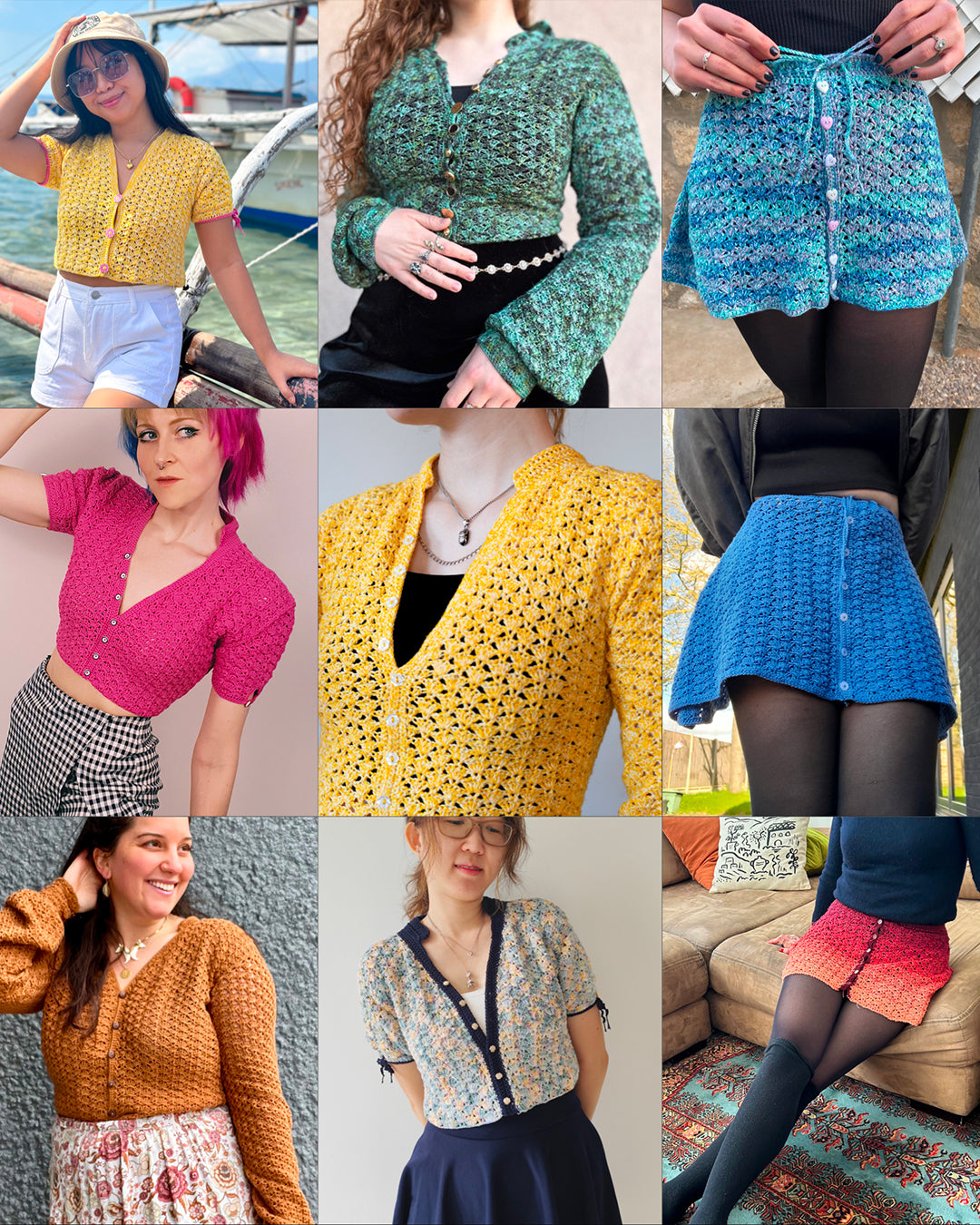 Crochet pattern winter bundle - 6 Groovy & Cute wearable patterns